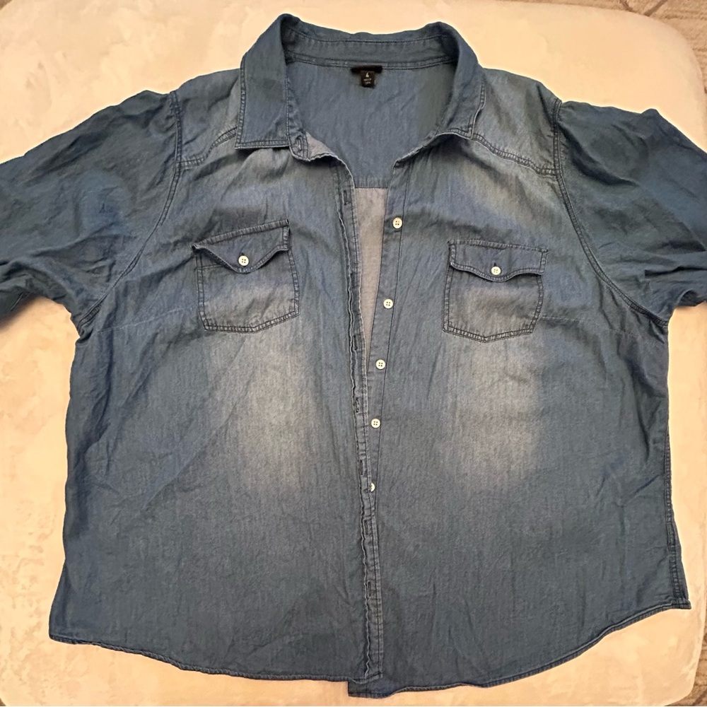 Denim Button-Up Shirt - Blue